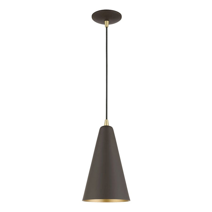 Livex Dulce 1 Light Mini Pendant, Bronze/Brass/Bronze Metal/Gold - 41175-07