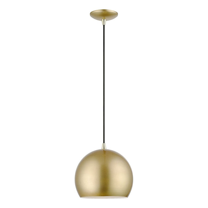 Livex Piedmont 1 Light Pendant, Gold/Brass/Soft Gold/White - 41181-33