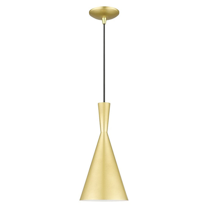 Livex Waldorf 1 Light Double Cone Pendant, Gold/Brass/Gold/White - 41185-33