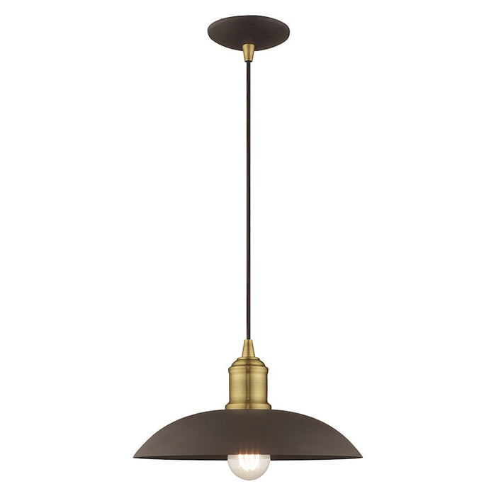 Livex Lighting Metal Shade 1 Light Mini Pendant