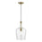 Livex Avery 1 Light Single Pendant, Antique Brass/Clear Water - 41237-01