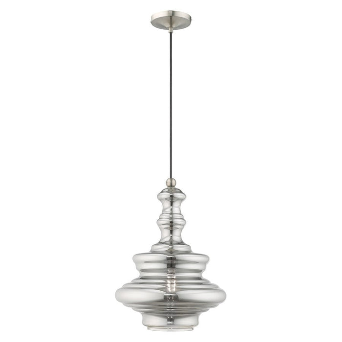 Livex Lighting Art Glass Throwback Style 1 Light Mini Pendant