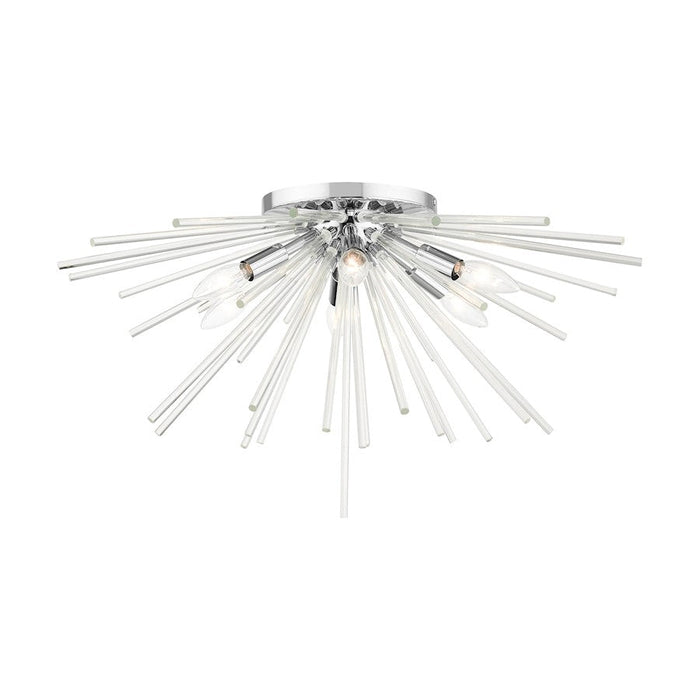 Livex Utopia 6 Light Flush Mount, Polished Chrome - 41251-05