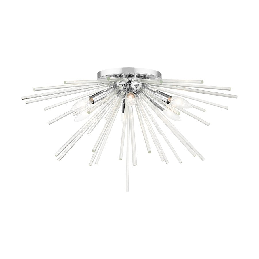 Livex Utopia 6 Light Flush Mount, Polished Chrome - 41251-05