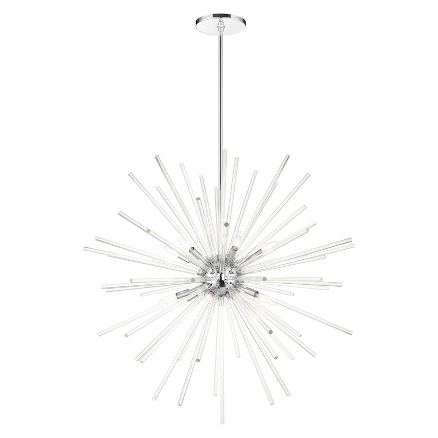 Livex Utopia 12 Light Foyer Pendant Chandelier, Polished Chrome - 41259-05