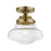 Livex Avondale 1 Light Semi-Flush, Antique Brass/Clear - 41291-01