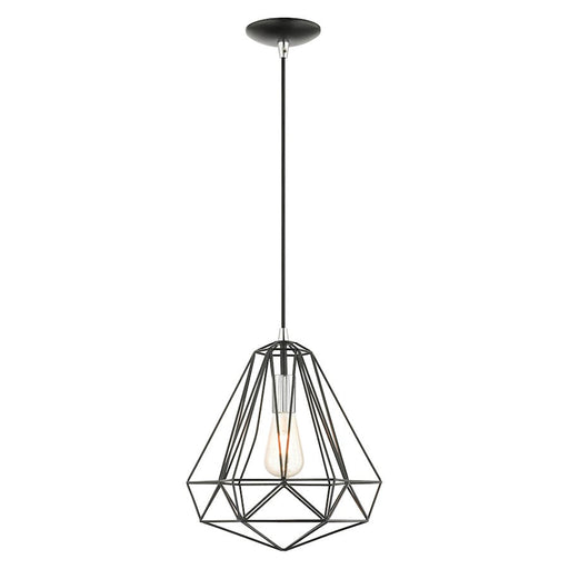 Livex Geometric 1 Light Pendant, Shiny Black - 41324-68