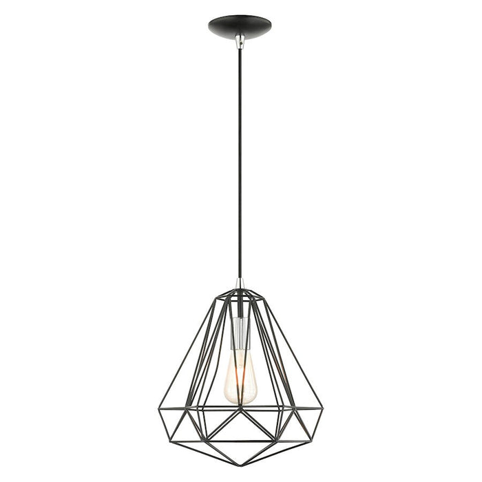 Livex Geometric 1 Light Pendant, Shiny Black - 41324-68