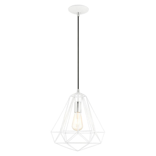 Livex Geometric 1 Light Pendant, Shiny White - 41324-69