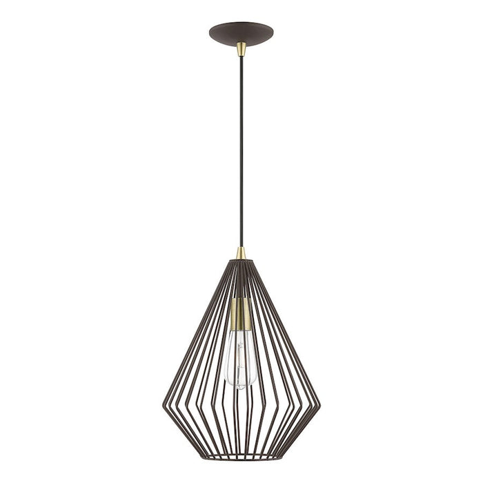 Livex Linz 1 Light Pendant, Bronze/Antique Brass/Bronze Metal - 41325-07