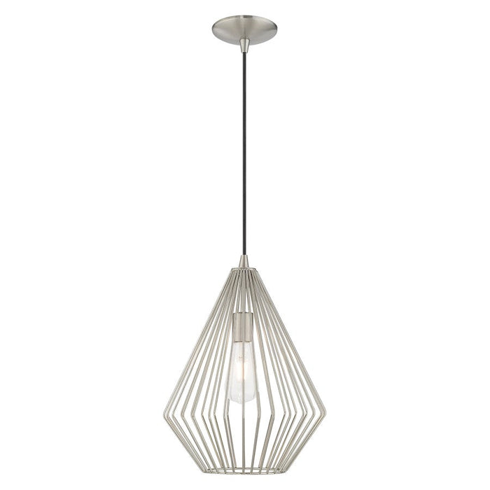 Livex Lighting Geometric Shade 1 Light Mini Pendant, Antique