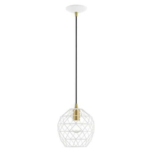 Livex Geometrix 1 Light Pendant, White - 41326-03