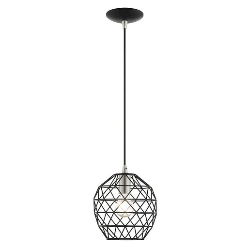 Livex Geometrix 1 Light Pendant, Black - 41326-04