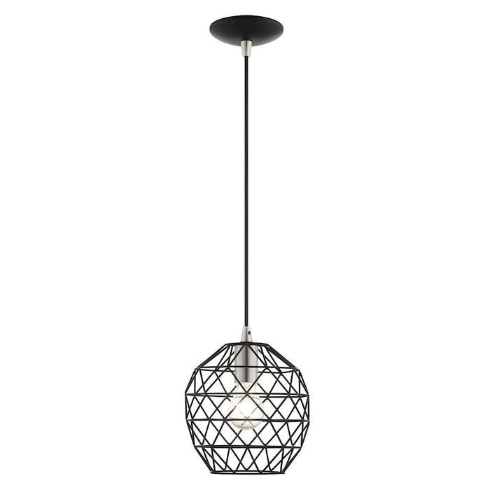 Livex Geometrix 1 Light Pendant, Black - 41326-04