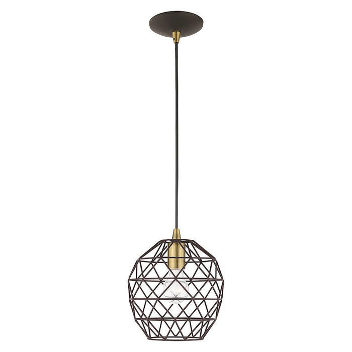 Livex Lighting Geometric Shade 1 Light Round Mini Pendant