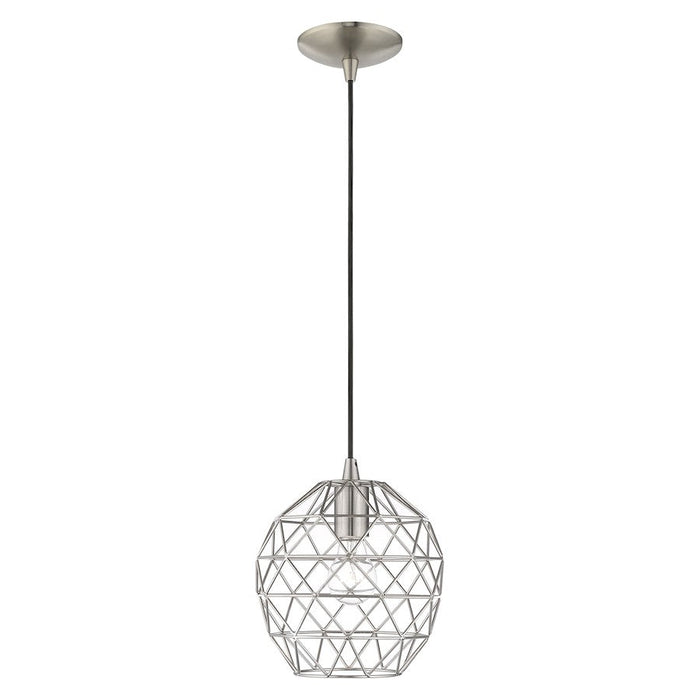 Livex Lighting Geometric Shade 1 Light Round Mini Pendant