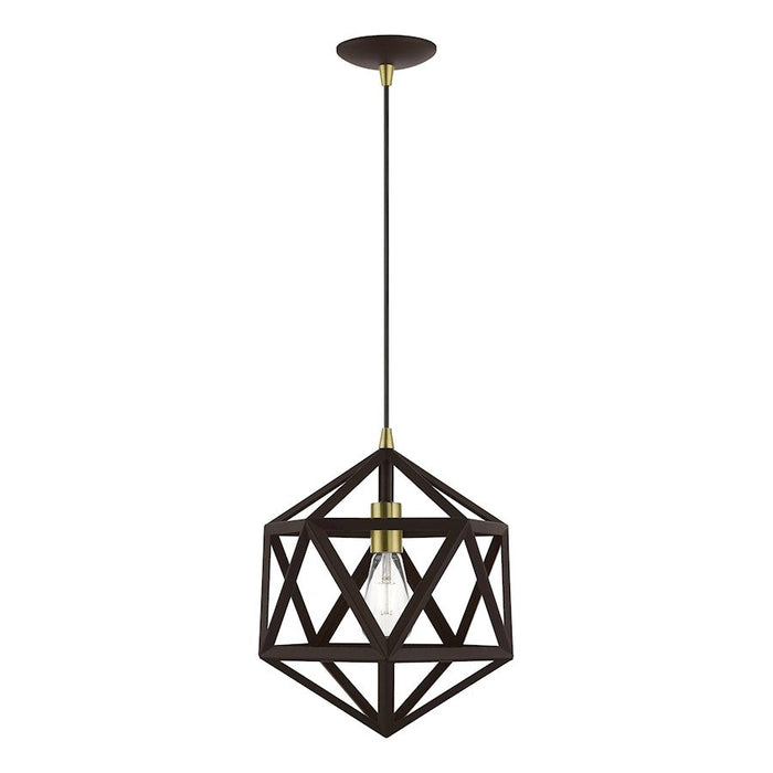 Livex Ashland 1 Light Pendant, Bronze/Antique Brass/Bronze Metal - 41328-07