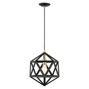Livex Geometric 1 Light Pendant, Textured Black - 41328-14
