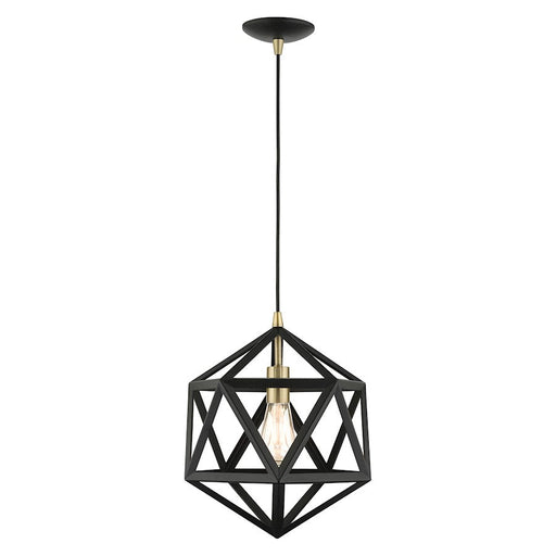 Livex Geometric 1 Light Pendant, Textured Black - 41328-14