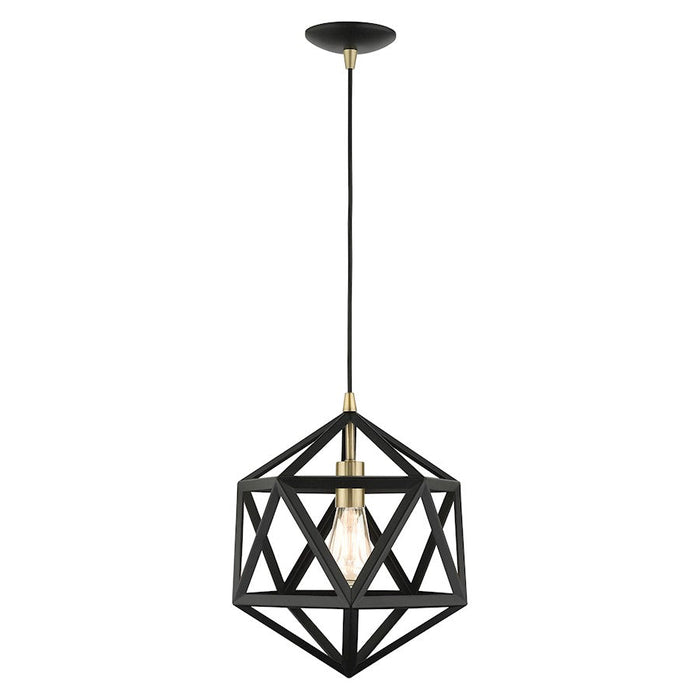 Livex Geometric 1 Light Pendant, Textured Black - 41328-14