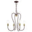 Livex Lucerne 4 Light Chandelier, Bronze with Antique Brass Accents - 41364-07