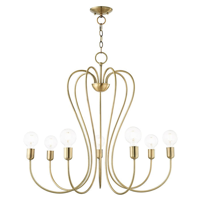 Livex Lucerne 7 Light Chandelier, Antique Brass - 41367-01