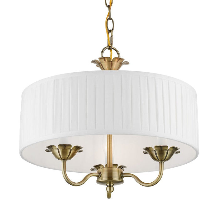 Livex Edinburgh 3 Light Pendant Chandelier, Off-White/White