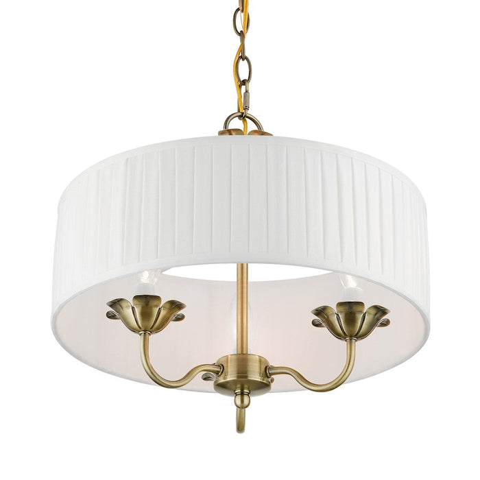 Livex Edinburgh 3 Light Pendant Chandelier, Off-White/White