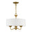 Livex Edinburgh 3 Light Pendant Chandelier, Gold/Off-White/White - 41773-48