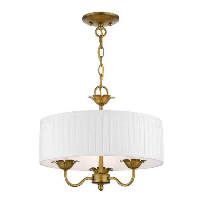 Livex Edinburgh 3 Light Pendant Chandelier, Off-White/White