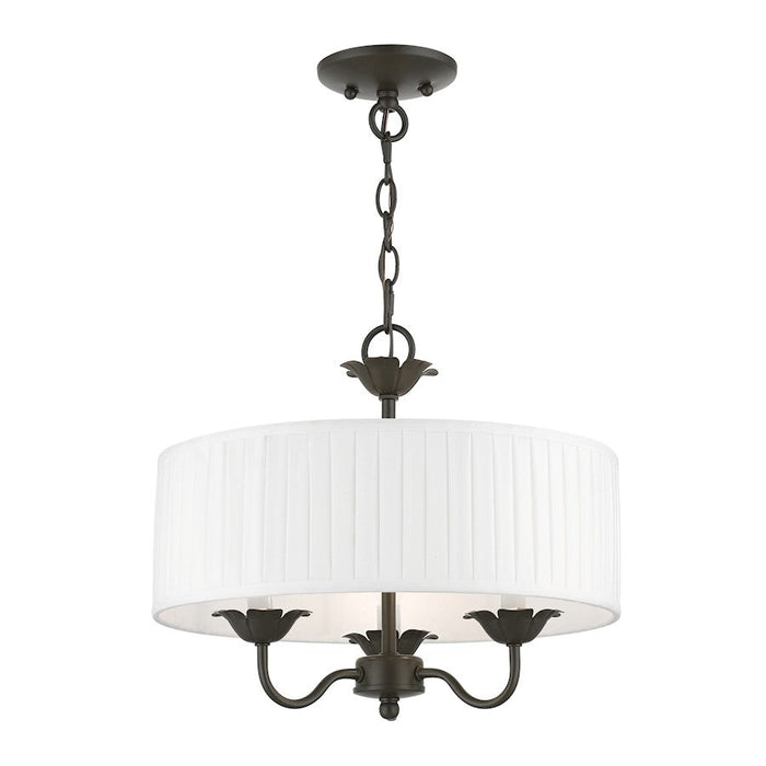 Livex Edinburgh 3 Light Pendant Chandelier, Off-White/White