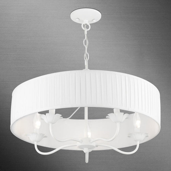 Livex Edinburgh 3 Light Pendant Chandelier, Off-White/White