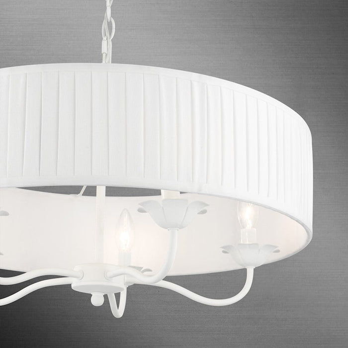 Livex Edinburgh 3 Light Pendant Chandelier, Off-White/White