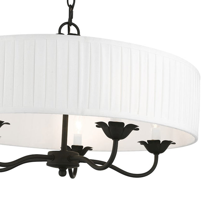 Livex Edinburgh 5 Light Pendant Chandelier, Off-White/White