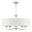 Livex Edinburgh 5 Light Pendant Chandelier, Nickel/Off-White/White - 41775-91