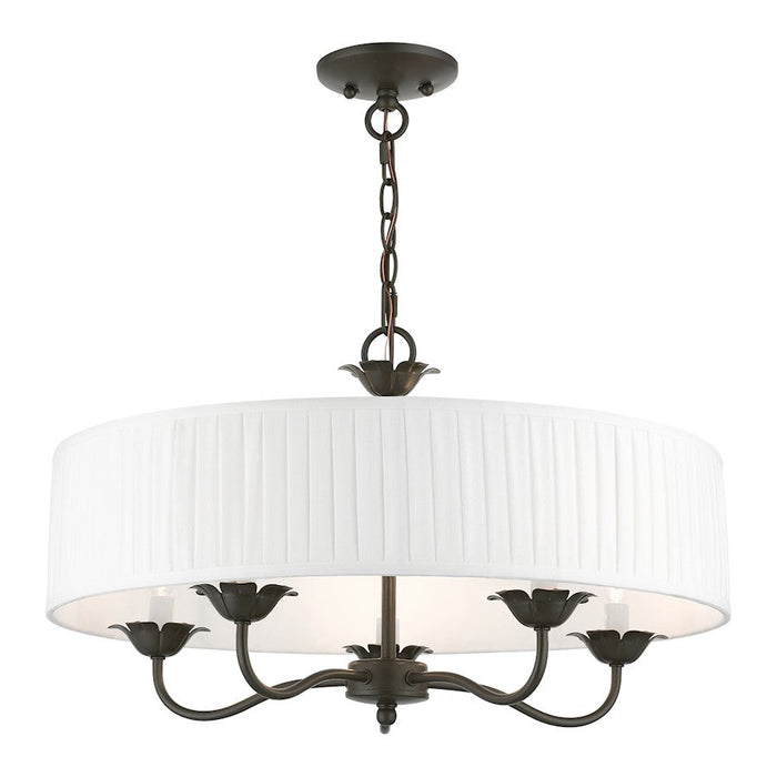 Livex Edinburgh 3 Light Pendant Chandelier, Off-White/White