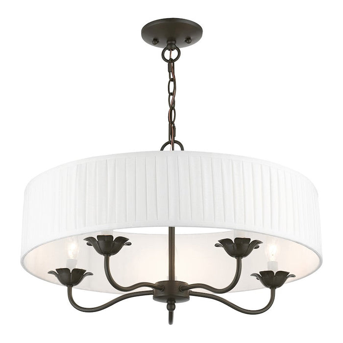 Livex Edinburgh 3 Light Pendant Chandelier, Off-White/White