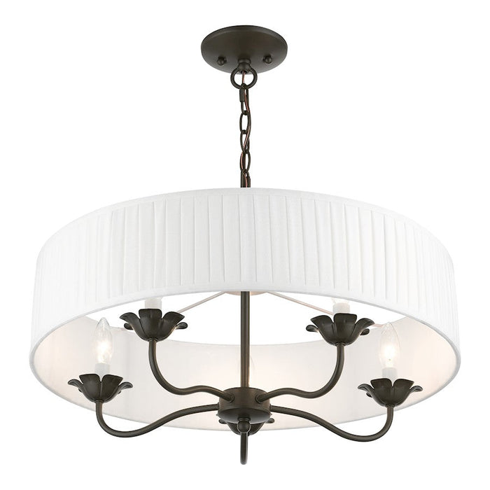 Livex Edinburgh 3 Light Pendant Chandelier, Off-White/White