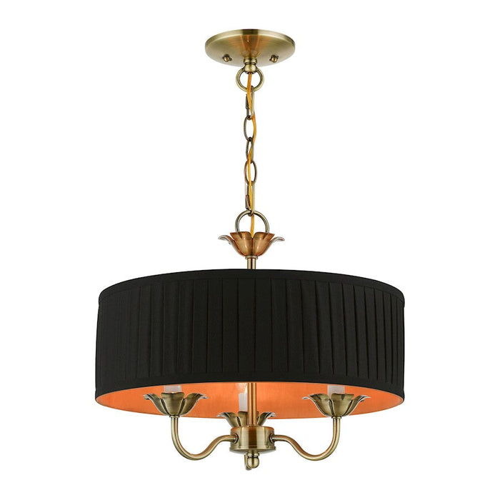 Livex Harrington Pendant Chandelier, Black/Orange