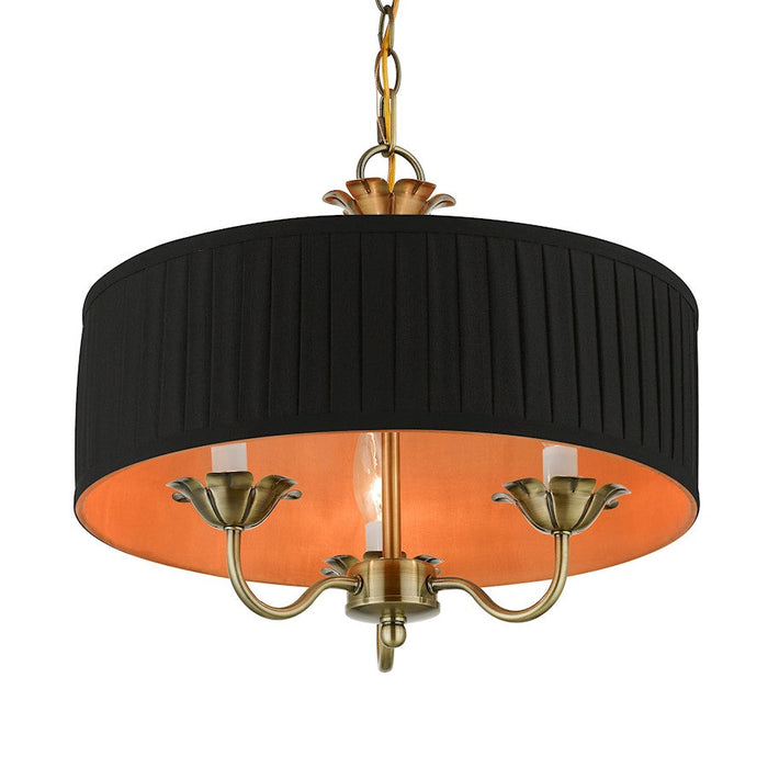 Livex Harrington Pendant Chandelier, Black/Orange