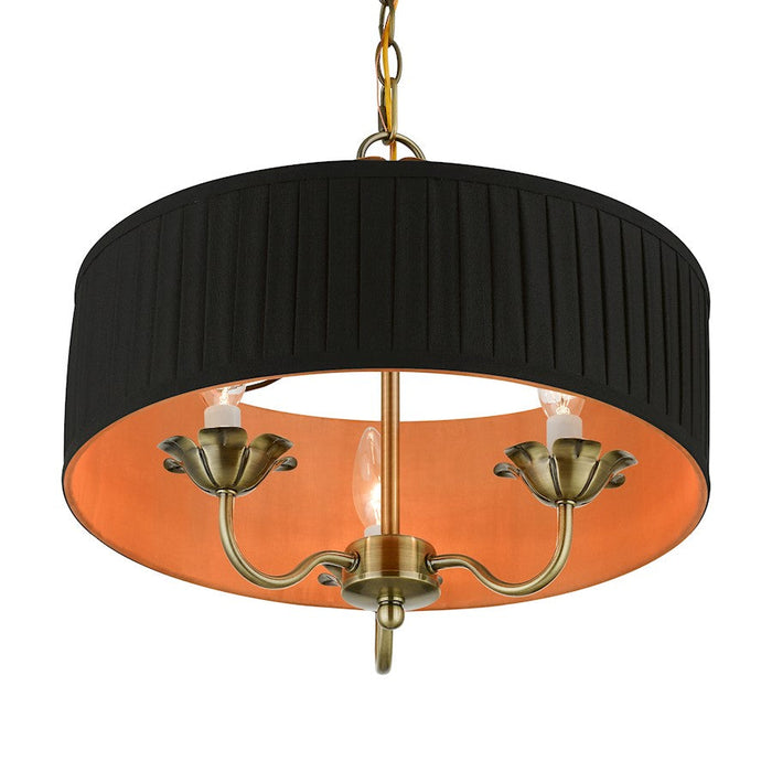 Livex Harrington Pendant Chandelier, Black/Orange