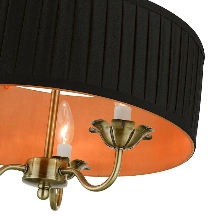 Livex Harrington Pendant Chandelier, Black/Orange