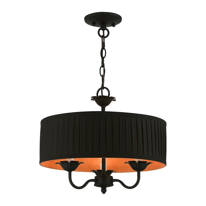 Livex Harrington Pendant Chandelier, Black/Orange