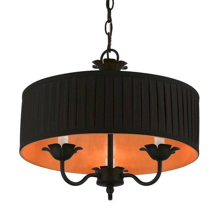 Livex Harrington Pendant Chandelier, Black/Orange