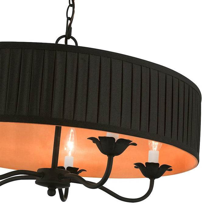 Livex Harrington Pendant Chandelier, Black/Orange