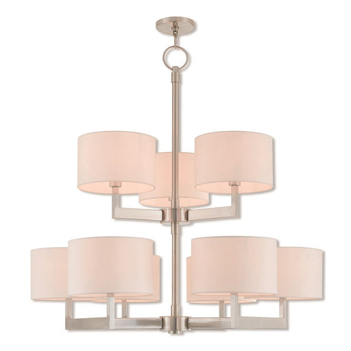 Livex Lighting Hayworth 9 Light Foyer Chandelier, Brushed Nickel