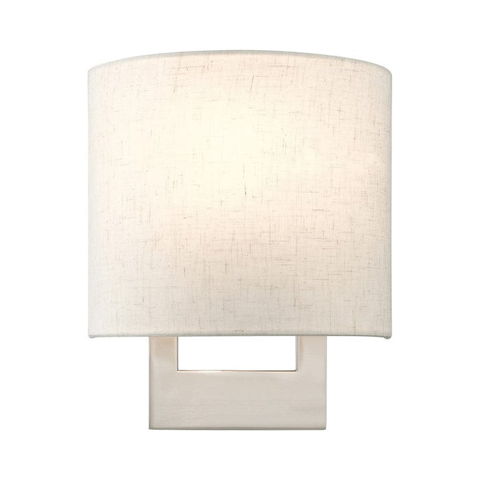 Livex ADA Wall Sconces 1 Light Petite ADA Sconce, NK/Oatmeal/White - 42420-91