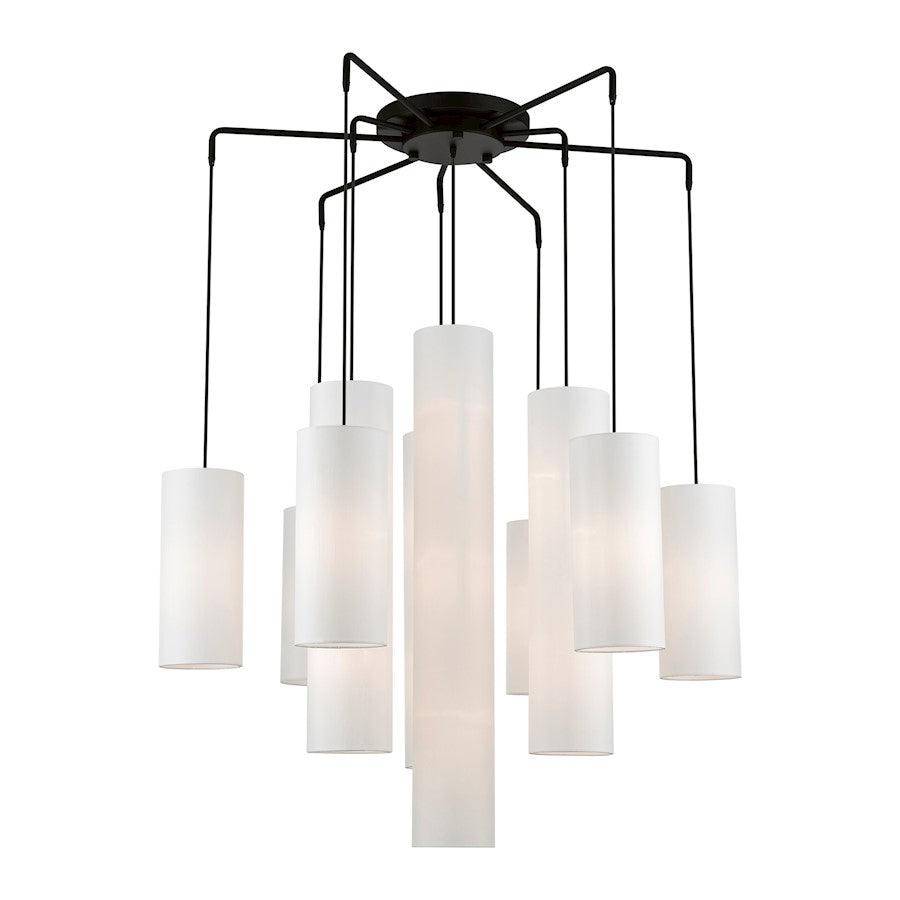 Livex Strathmore 15 Light Foyer Chandelier, Black/Off-white/White - 42658-04