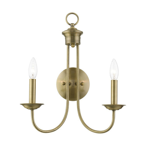 Livex Estate 2 Light Double Sconce, Antique Brass - 42682-01