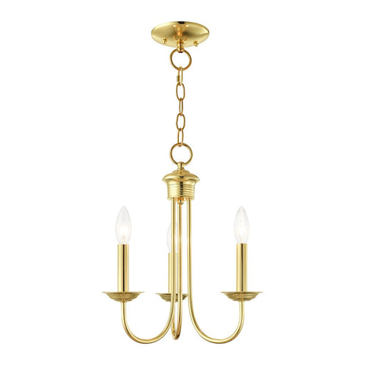 Livex Estate 3 Light Chandelier, Polished Brass - 42683-02